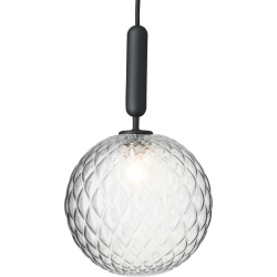 Nuura – Suspension Miira 1 Large, rock grey et verre transparent