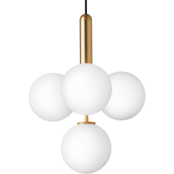 Nuura – Miira 4 pendant, brass and white opal glass