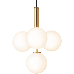 Nuura – Miira 4 pendant, brass and white opal glass