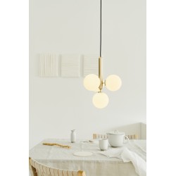 Nuura – Miira 4 pendant, brass and white opal glass