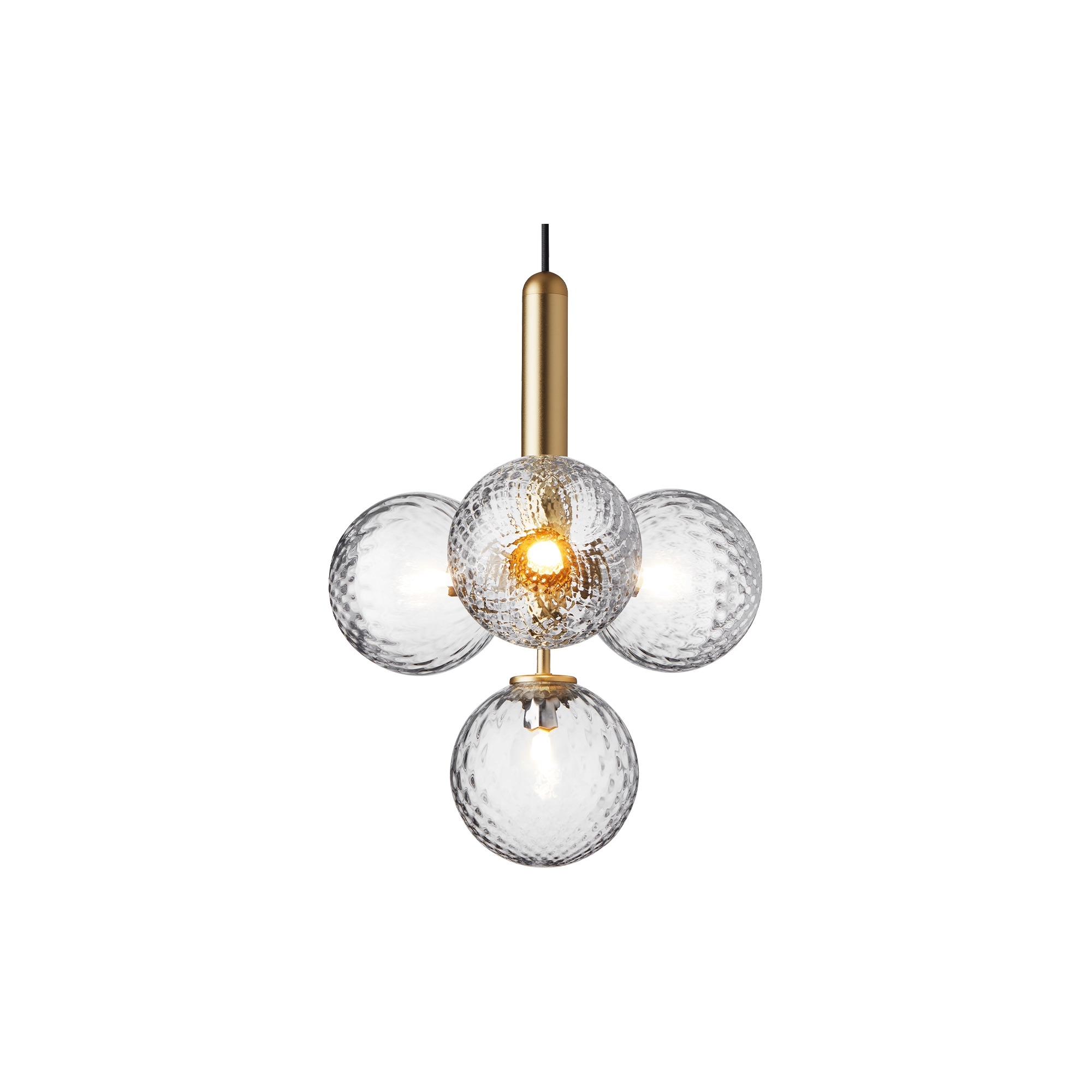 Nuura – Miira 4 pendant, brass and clear glass