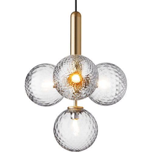 Nuura – Miira 4 pendant, brass and clear glass