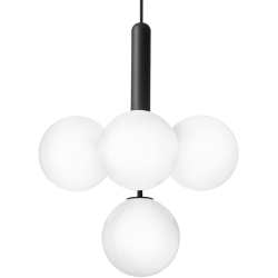 Nuura – Miira 4 pendant, rock grey and white opal glass