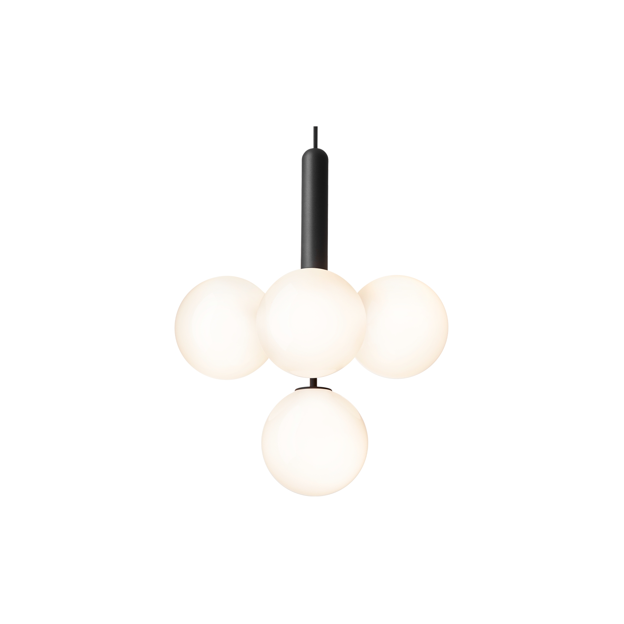 Nuura – Suspension Miira 4, rock grey et verre opal blanc