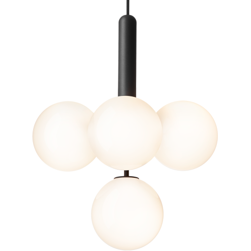 Nuura – Suspension Miira 4, rock grey et verre opal blanc