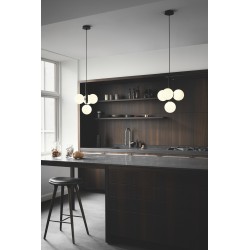 Nuura – Miira 4 pendant, rock grey and white opal glass