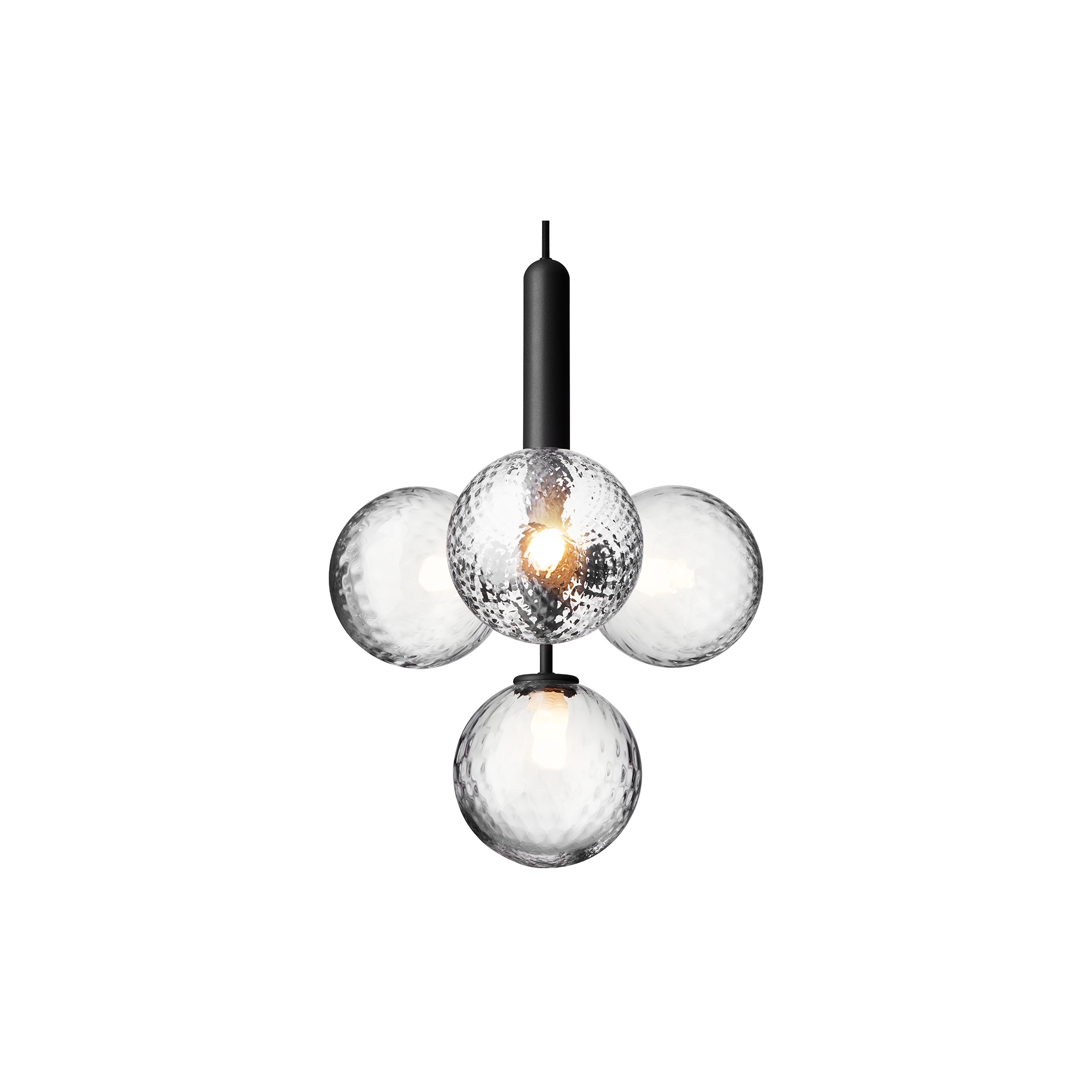 Nuura – Miira 4 pendant, rock grey and clear glass