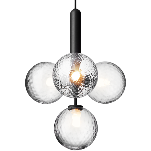 Nuura – Miira 4 pendant, rock grey and clear glass