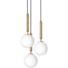 Nuura – Suspension Miira 3, laiton et verre opal blanc