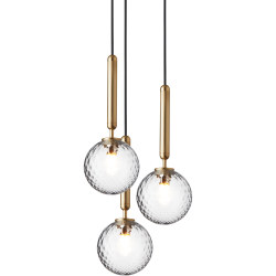 Nuura – Miira 3 pendant, brass and white opal glass