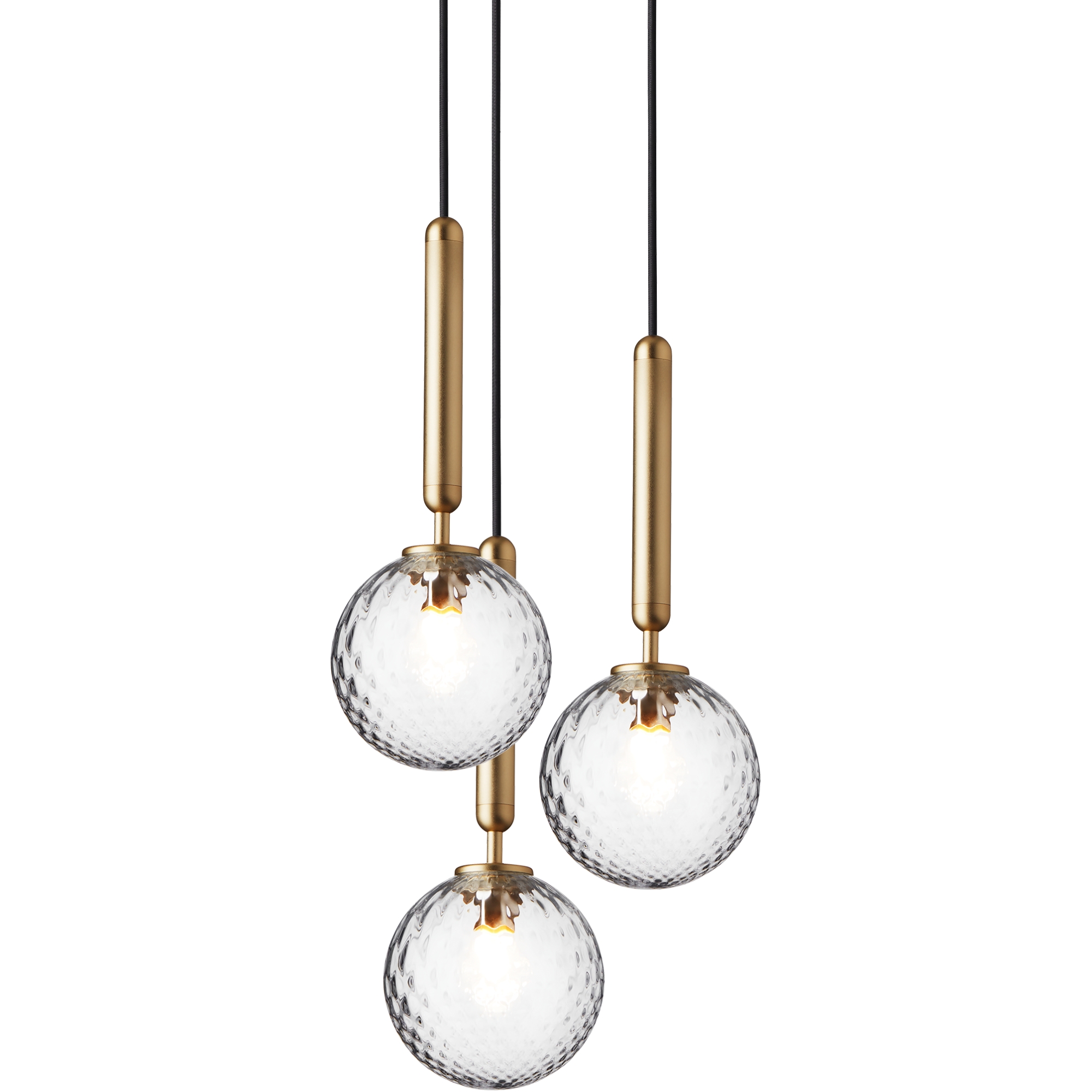 Nuura – Suspension Miira 3, laiton et verre opal blanc