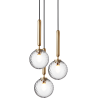 Nuura – Miira 3 pendant, brass and white opal glass