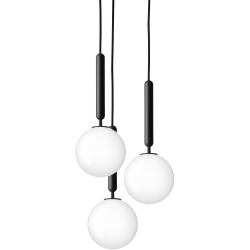 Nuura – Miira 3 pendant, rock grey and white opal glass