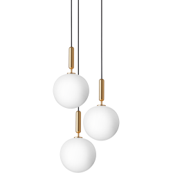 Nuura – Miira 3 Large pendant, brass and white opal glass