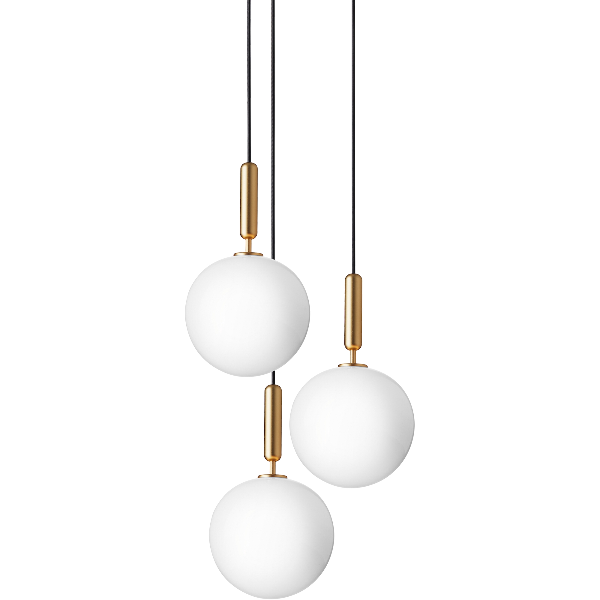 Nuura – Miira 3 Large pendant, brass and white opal glass