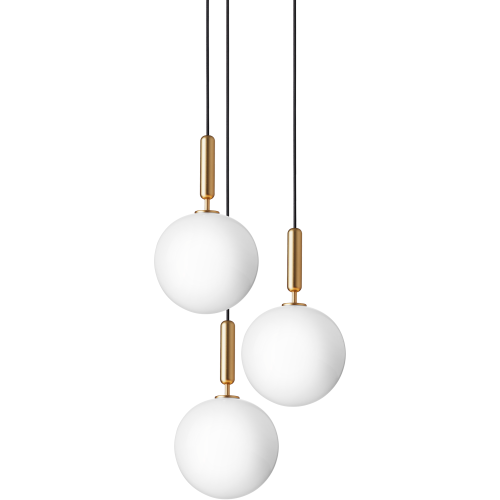 Nuura – Miira 3 Large pendant, brass and white opal glass