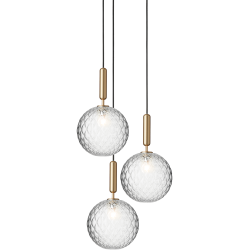 Nuura – Miira 3 Large pendant, brass and clear glass