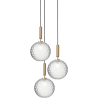 Nuura – Miira 3 Large pendant, brass and clear glass