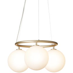 Nuura – Miira 3 Circular pendant, brass and white opal glass