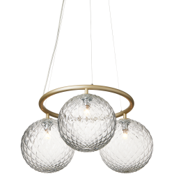 Nuura – Miira 3 Circular pendant, brass and clear glass