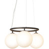 Nuura – Suspension Miira 3 Circular, rock grey et verre opal blanc