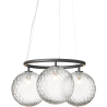 Nuura – Suspension Miira 3 Circular, rock grey et verre transparent