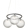 Nuura – Suspension Miira 3 Circular, rock grey et verre transparent