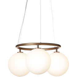 Nuura – Miira 3 Circular pendant, dark bronze and white opal glass