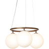 Nuura – Suspension Miira 3 Circular, dark bronze et verre opal blanc