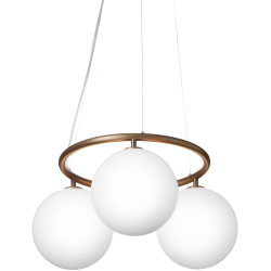 Nuura – Miira 3 Circular pendant, dark bronze and white opal glass