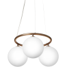 Nuura – Suspension Miira 3 Circular, dark bronze et verre opal blanc