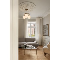 Nuura – Miira 3 Circular pendant, dark bronze and white opal glass