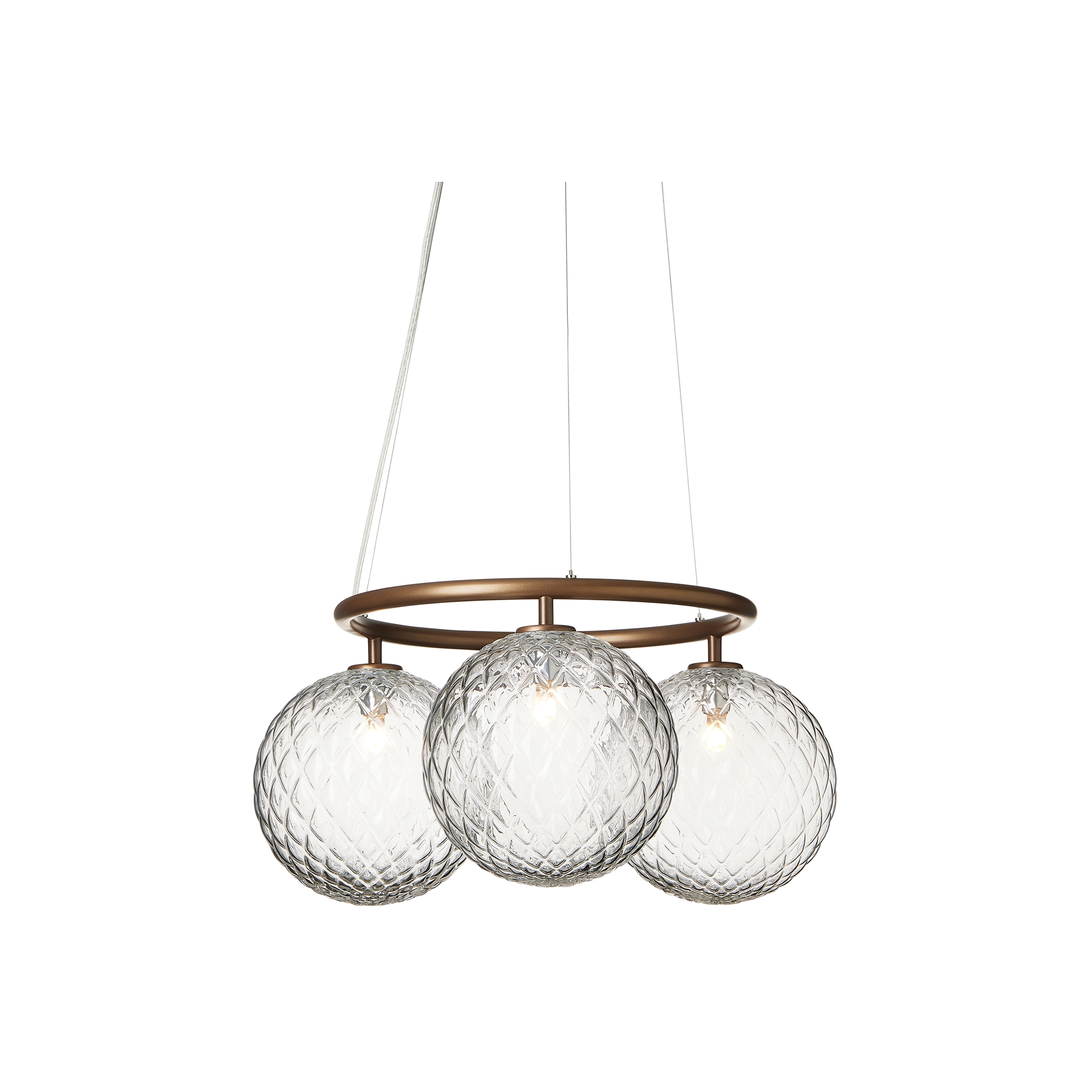 Nuura – Miira 3 Circular pendant, dark bronze and clear glass