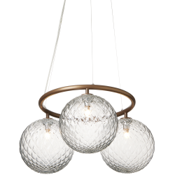 Nuura – Miira 3 Circular pendant, dark bronze and clear glass