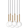 Nuura – Miira 6 pendant, brass and white opal glass