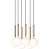 Nuura – Suspension Miira 6, laiton et verre opal blanc