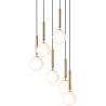 Nuura – Miira 6 pendant, brass and white opal glass