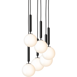 Nuura – Suspension Miira 6, rock grey et verre opal blanc