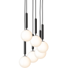 Nuura – Miira 6 pendant, rock grey and white opal glass