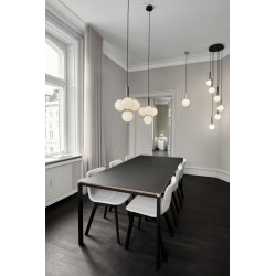 Nuura – Miira 6 pendant, rock grey and white opal glass