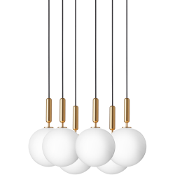 Nuura – Suspension Miira 6 Large, laiton et verre opal blanc