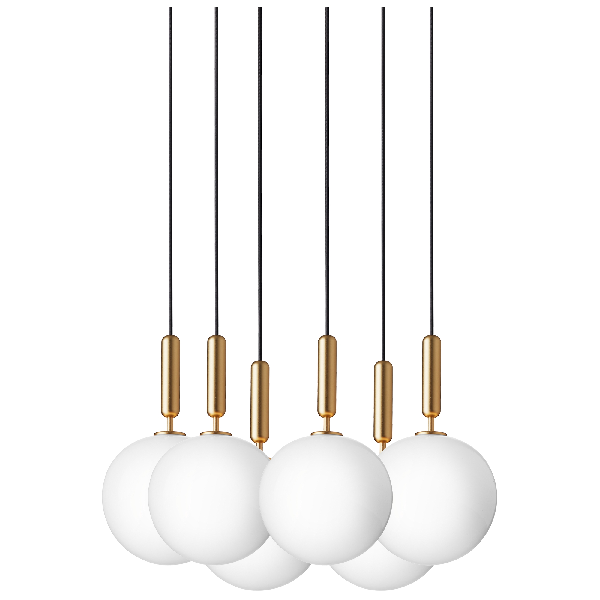 Nuura – Miira 6 Large pendant, brass and white opal glass