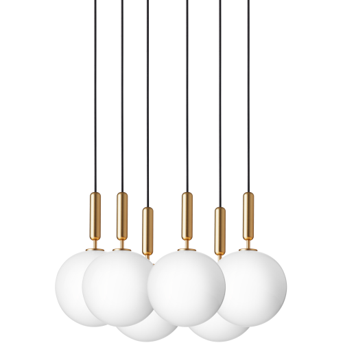 Nuura – Miira 6 Large pendant, brass and white opal glass