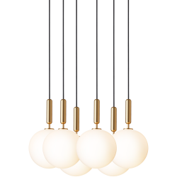 Nuura – Miira 6 Large pendant, brass and white opal glass