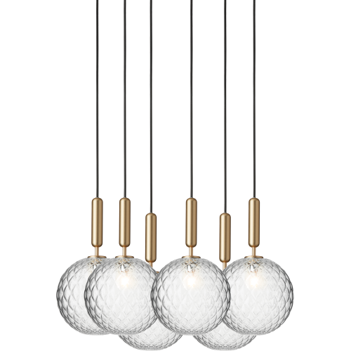 Nuura – Miira 6 Large pendant, brass and clear glass