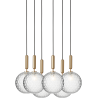 Nuura – Miira 6 Large pendant, brass and clear glass