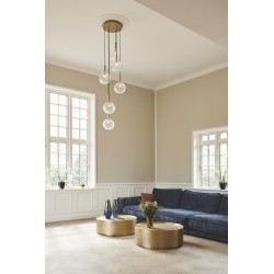 Nuura – Miira 6 Large pendant, brass and clear glass