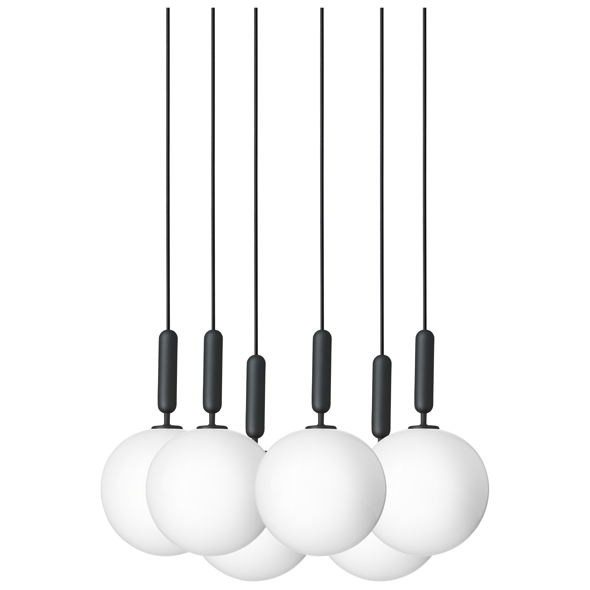 Nuura – Miira 6 Large pendant, rock grey and white opal glass