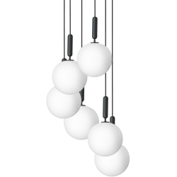 Nuura – Miira 6 Large pendant, rock grey and white opal glass