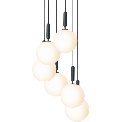 Nuura – Miira 6 Large pendant, rock grey and white opal glass